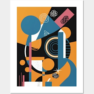 Abstract Geometric Colourful Artwork Design Posters and Art